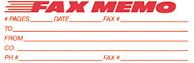 FAX MEMO with information block, red