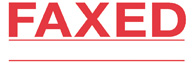 FAXED, red