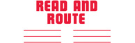 READ AND ROUTE with lines, red
