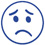 Frown Face, blue