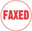 FAXED, red