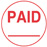 PAID with line, red