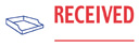 RECEIVED with line and inbox, red and blue