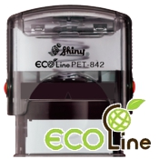Shiny PET-842 Self-Inking Custom Stamp made with PET Recycled water bottle material