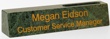 DMCPG - Marble Desk Sign with  Cardholder Green 2" x 10-1/2"