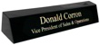 DMCPK - Marble Desk Sign with  Cardholder Black 2" x 10-1/2"