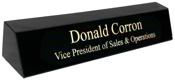 Marble Desk Sign Black 2" x 10-1/2"