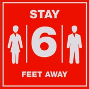 Social Distancing 6 feet sign for COVID display