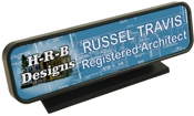Full color name plates suitable for logos, graphics or photos with an attractive, framed display stand.