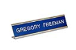 Laser engraved name plates in a variety of color options with attractive display stand.